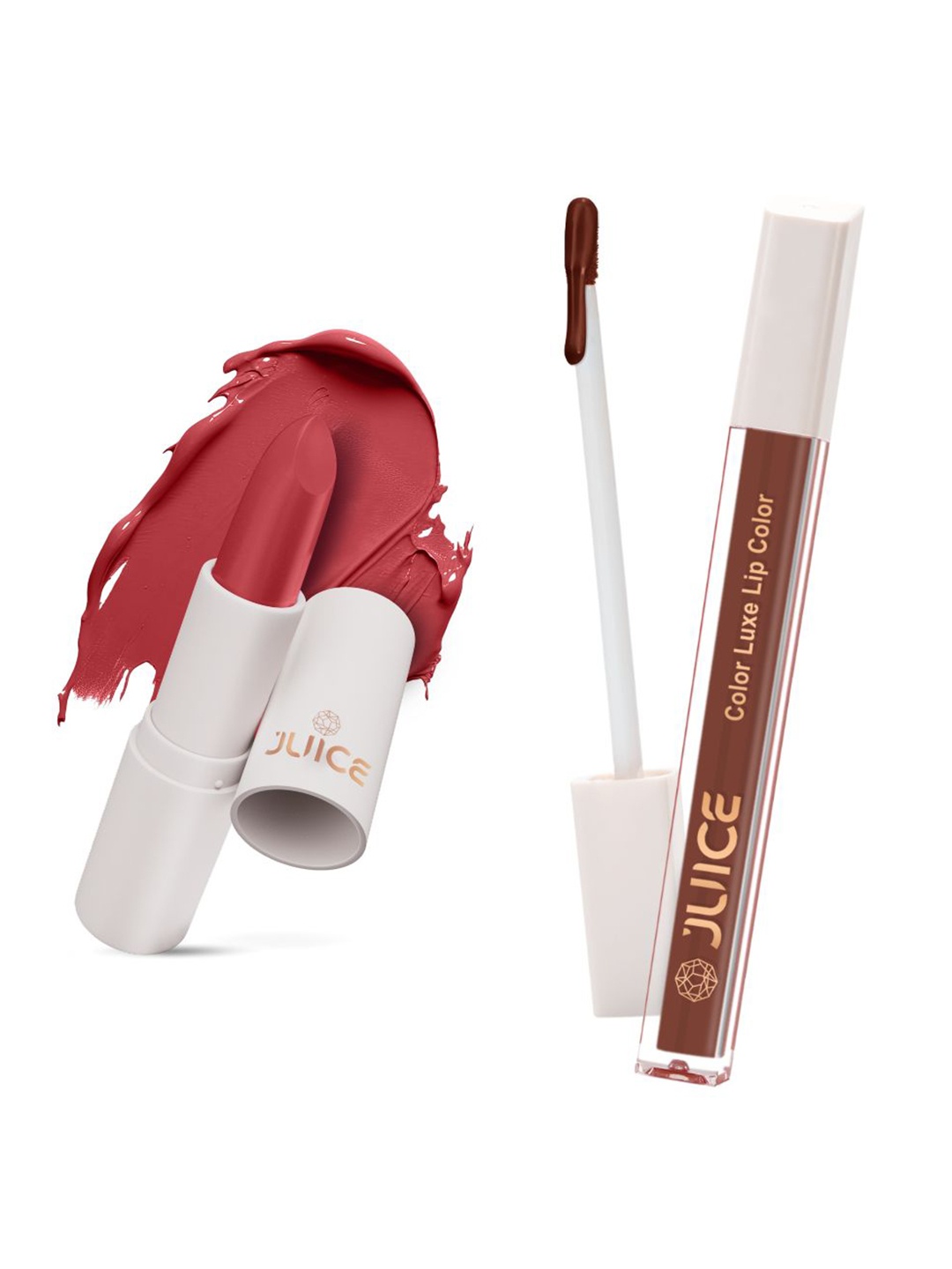 

JUICE Set of Color Luxe Lip Color 2.5ml & Kiss Sensation Lipstick 4g - Shade M16 & M12, Red