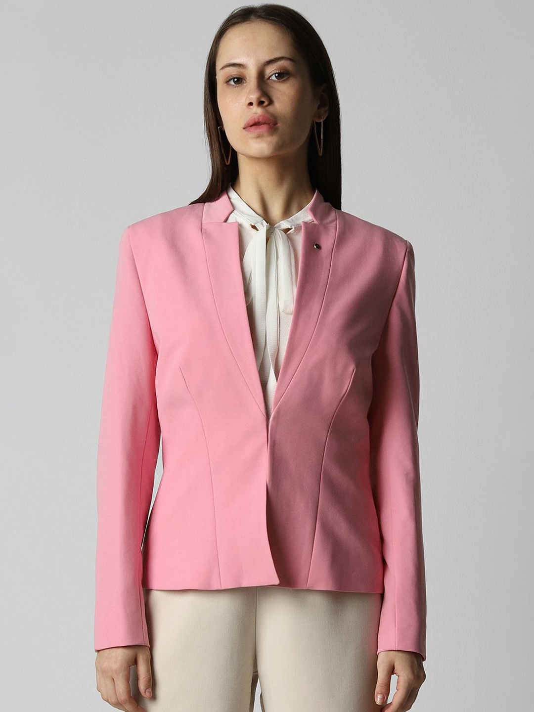 

Van Heusen Woman Peaked Lapel Collar Front Open Blazer, Pink