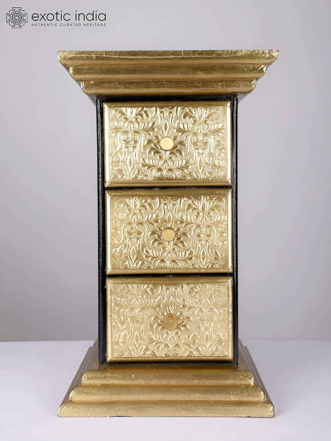

Exotic India Gold-Toned Tree Candle Stand Brass Curio Showpiece