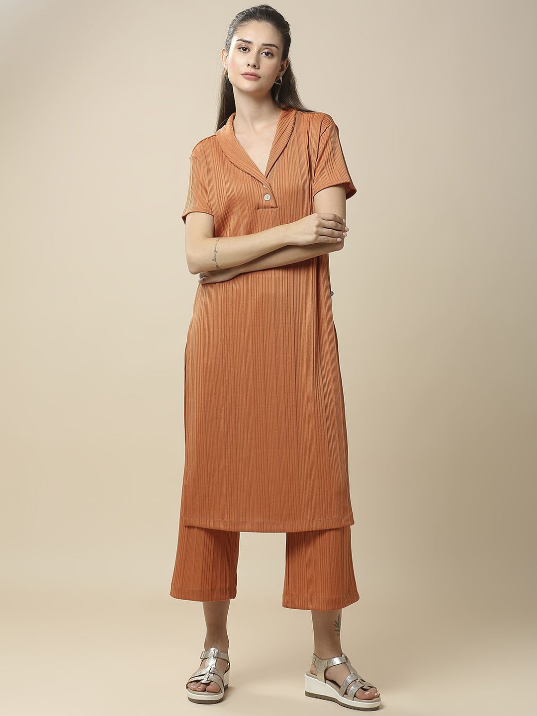 

Chemistry Striped Tunic With Trousers, Rust