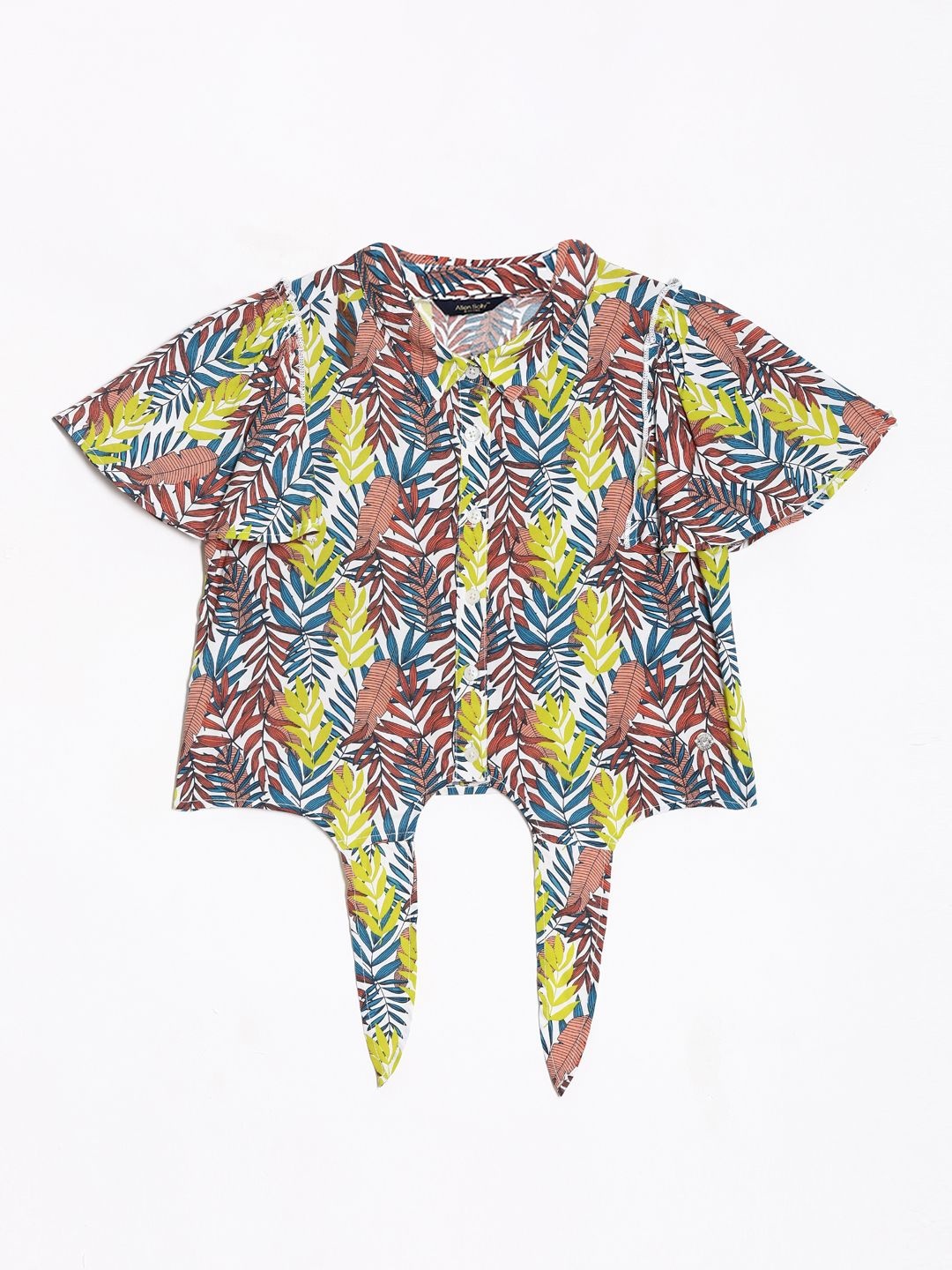 

Allen Solly Junior Girls Floral Printed Round Neck Cotton Top, White