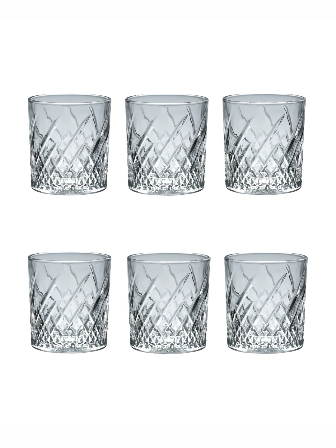 

ceradeco Transparent 6 Pieces Textured Bar Glasses 265 ml Each