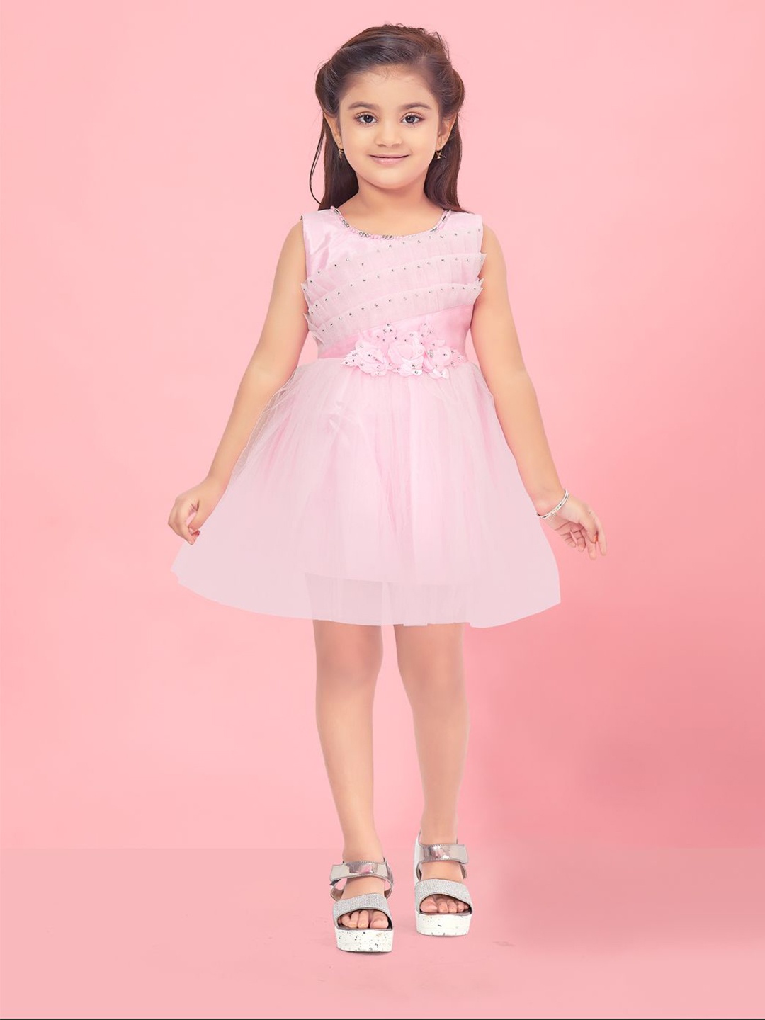 

BAESD Girls Net Fit & Flare Dress, Pink