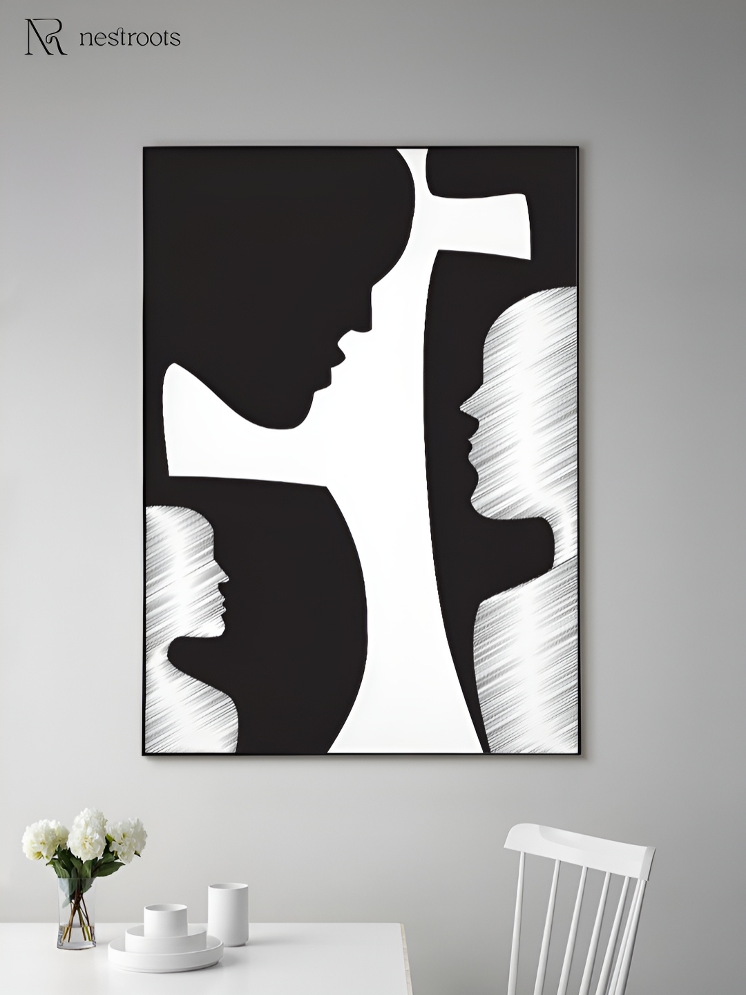 

nestroots The Ripples Of Time White & Black Canvas Wall Art