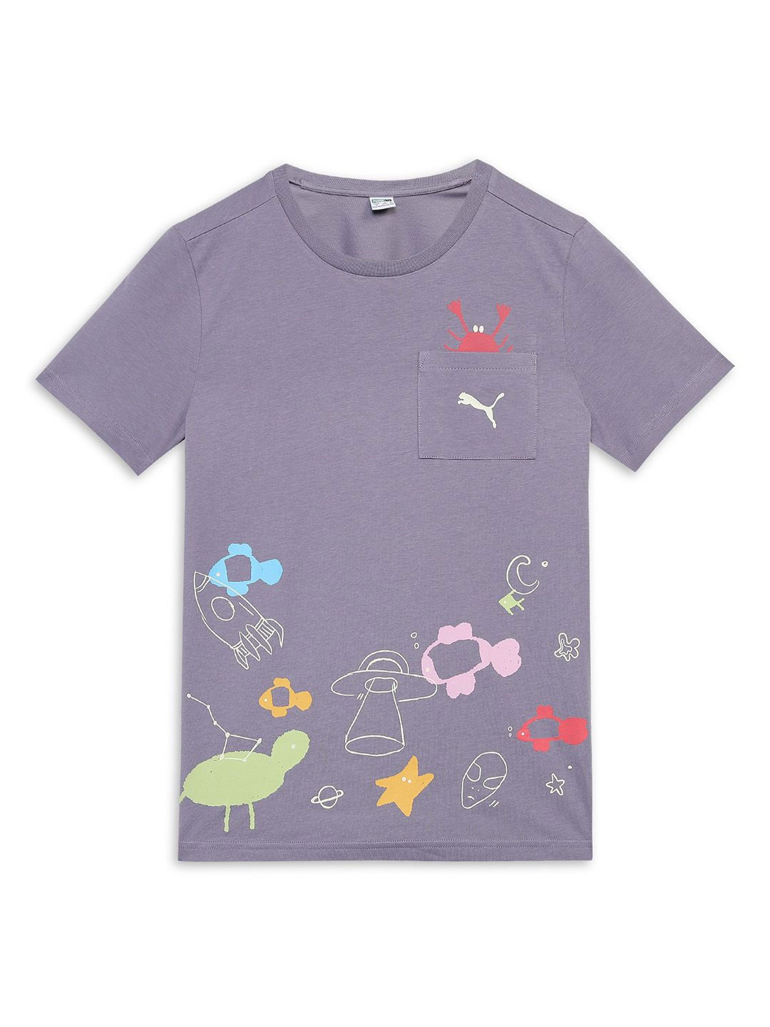 

Puma Classics Graphic Youth Tee Kids Printed T-Shirt, Purple