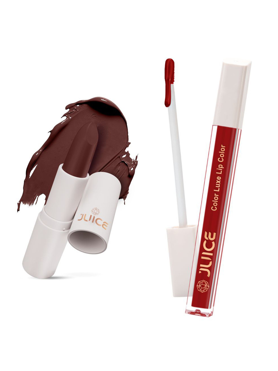 

JUICE Set of Color Luxe Lip Color 2.5ml & Kiss Sensation Lipstick 4g - Shade M07 & M09, Brown
