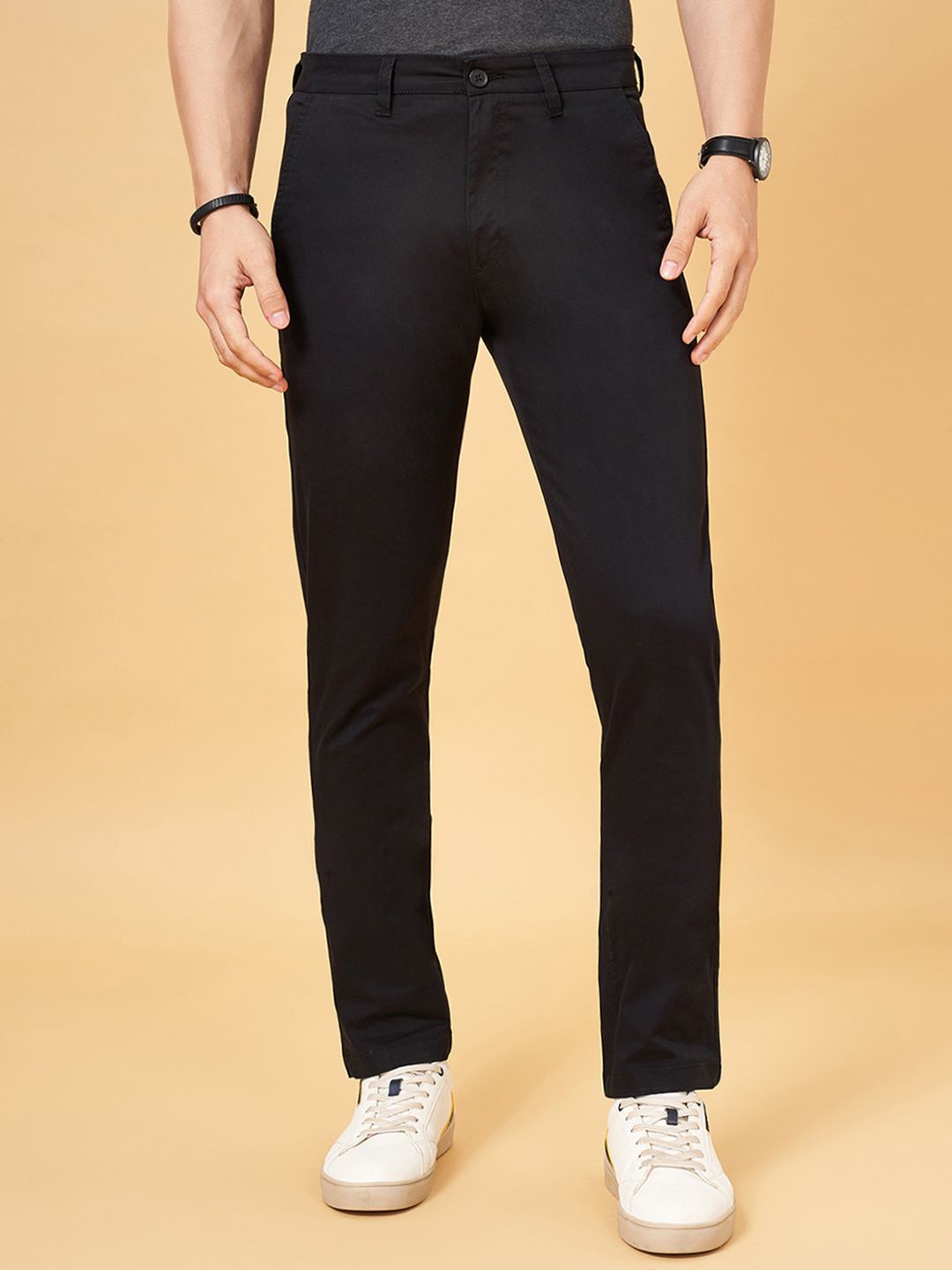 

BYFORD by Pantaloons Men Slim Fit Trousers, Black