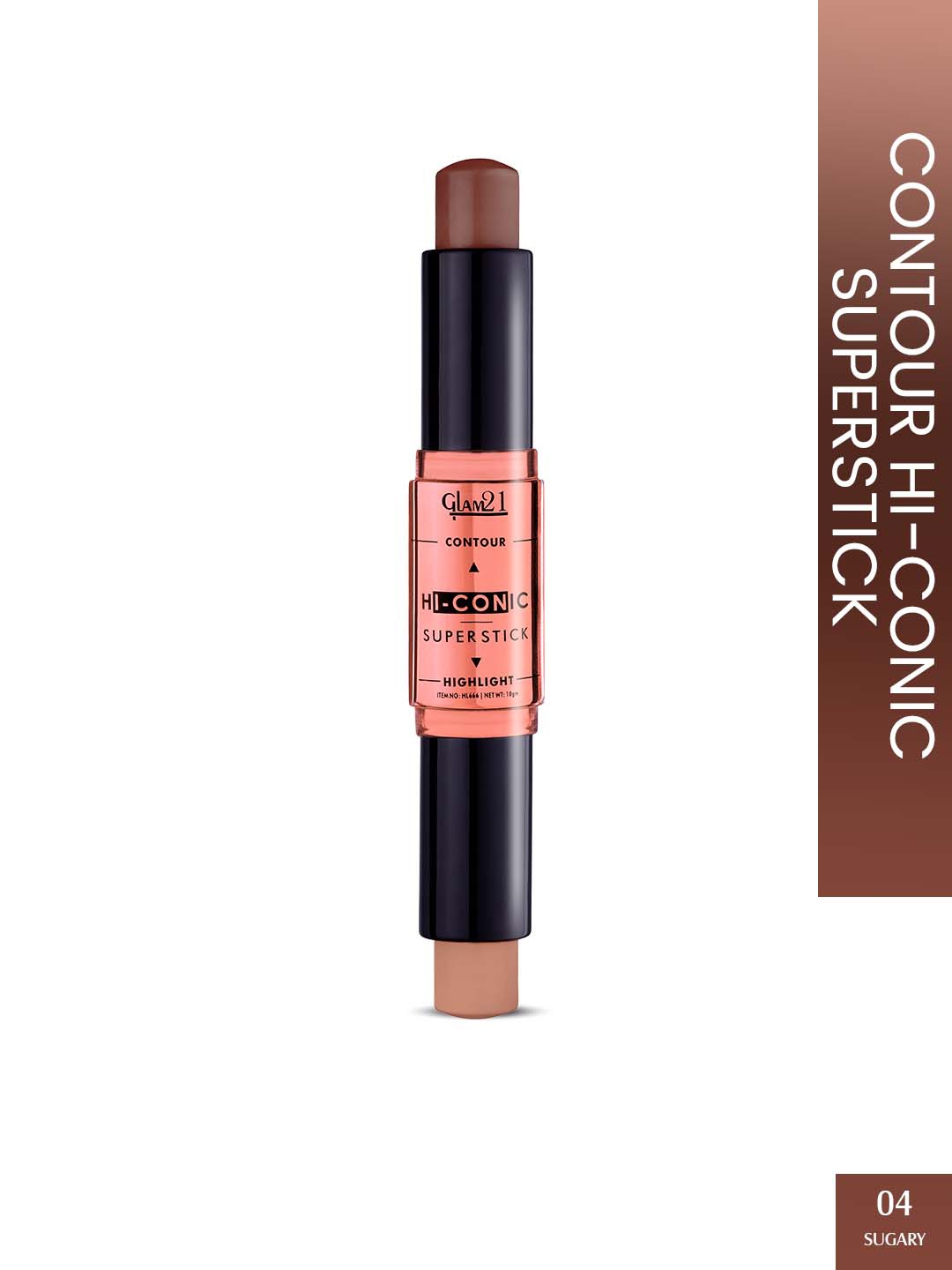 

GLAM21 Hi-Conic Long Lasting & Sweat Proof Contour & Highlight Stick 10 g - Sugary 04, Brown