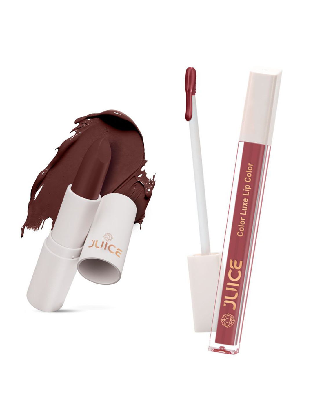 

JUICE Kiss Sensation & Color Luxe Set Of 2 With Bio Retinol Lipstick-4gm Each-M07 & M01, Brown