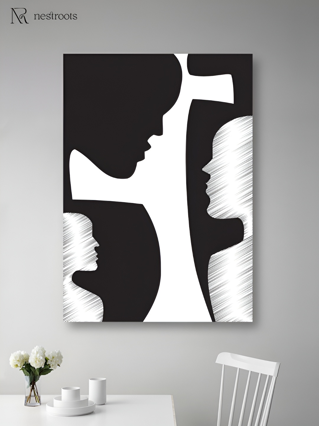

nestroots Black & White The Ripples of Time Canvas Wall Art