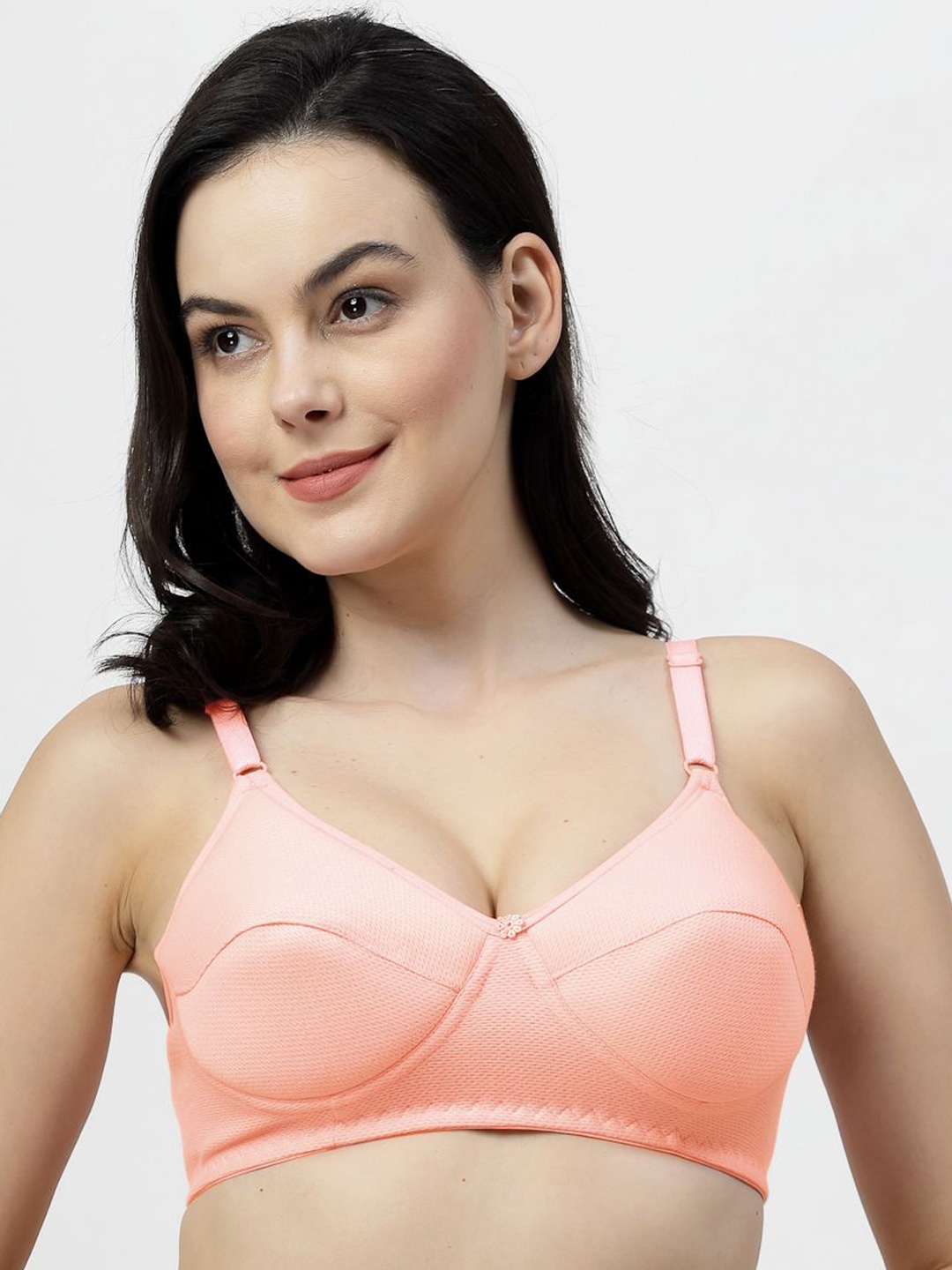 

SHYAM SONS FLAIR Full Coverage Lightly Padded Bra ManviFoam-Coral, Orange