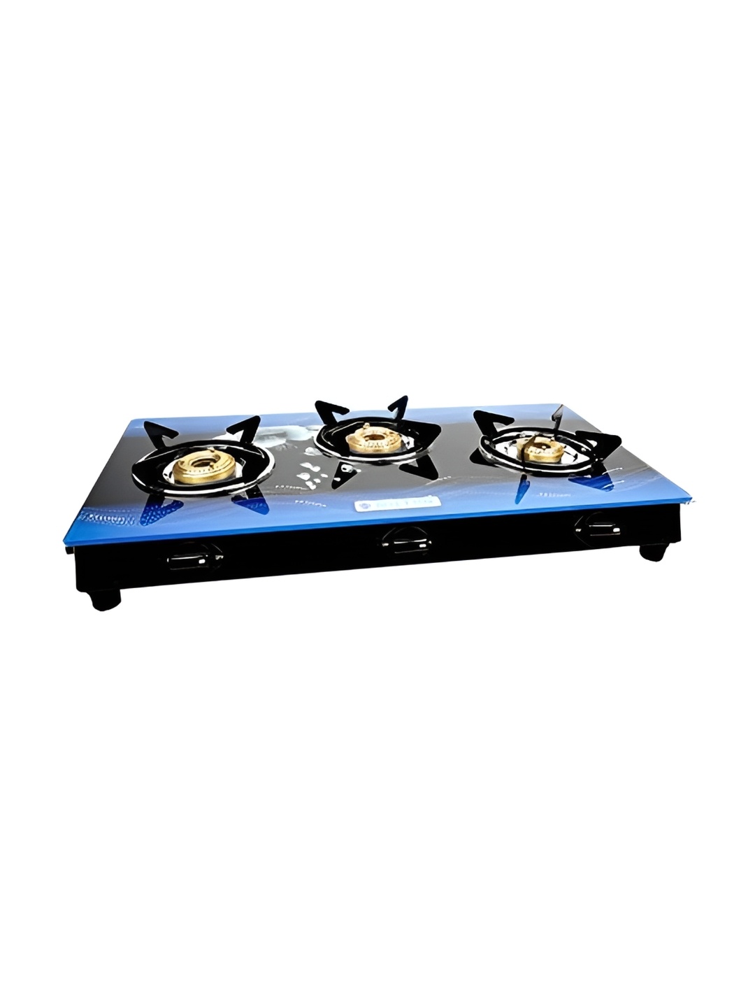 

Milton Premium Black 3 Burner Glass LPG Gas Stove, Blue