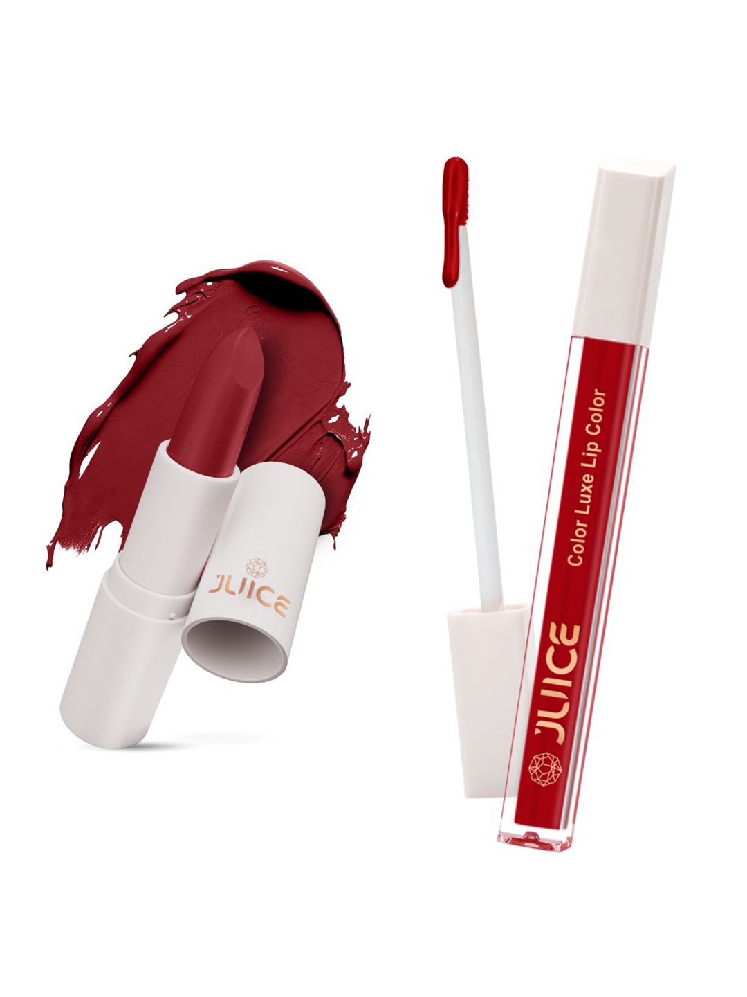 

JUICE Set of Color Luxe Lip Color 2.5ml & Kiss Sensation Lipstick 4g - Shade M04 & M07, Red