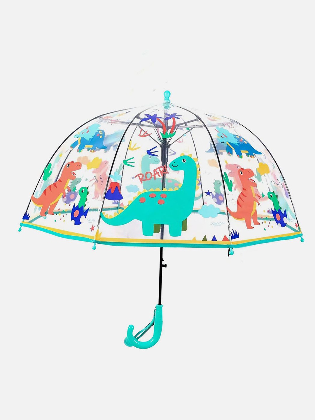 

Little Surprise Box LLP Kids Dinoland Theme Transparent Manual 2 Fold Umbrella, Green