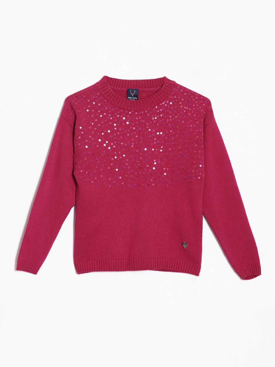 

Allen Solly Junior Girls Embroidered Pullover with Embellished Detail, Pink