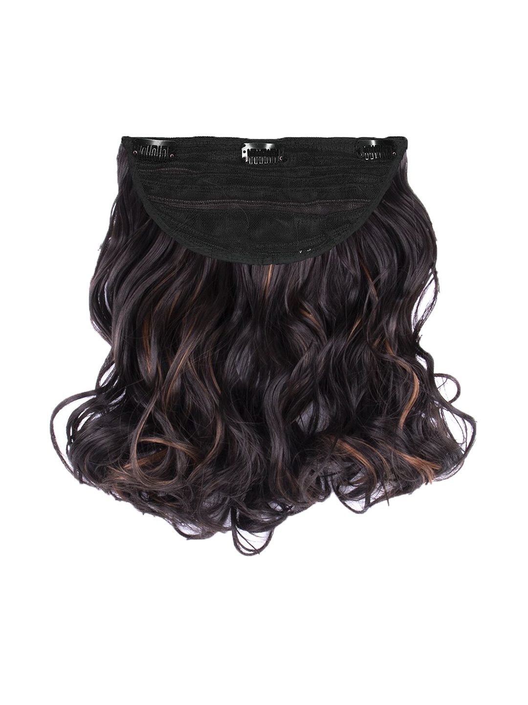 

Streak Street Clip In Wavy Hair Extension - 18 Inch - Dark Brown With Copper Highlights