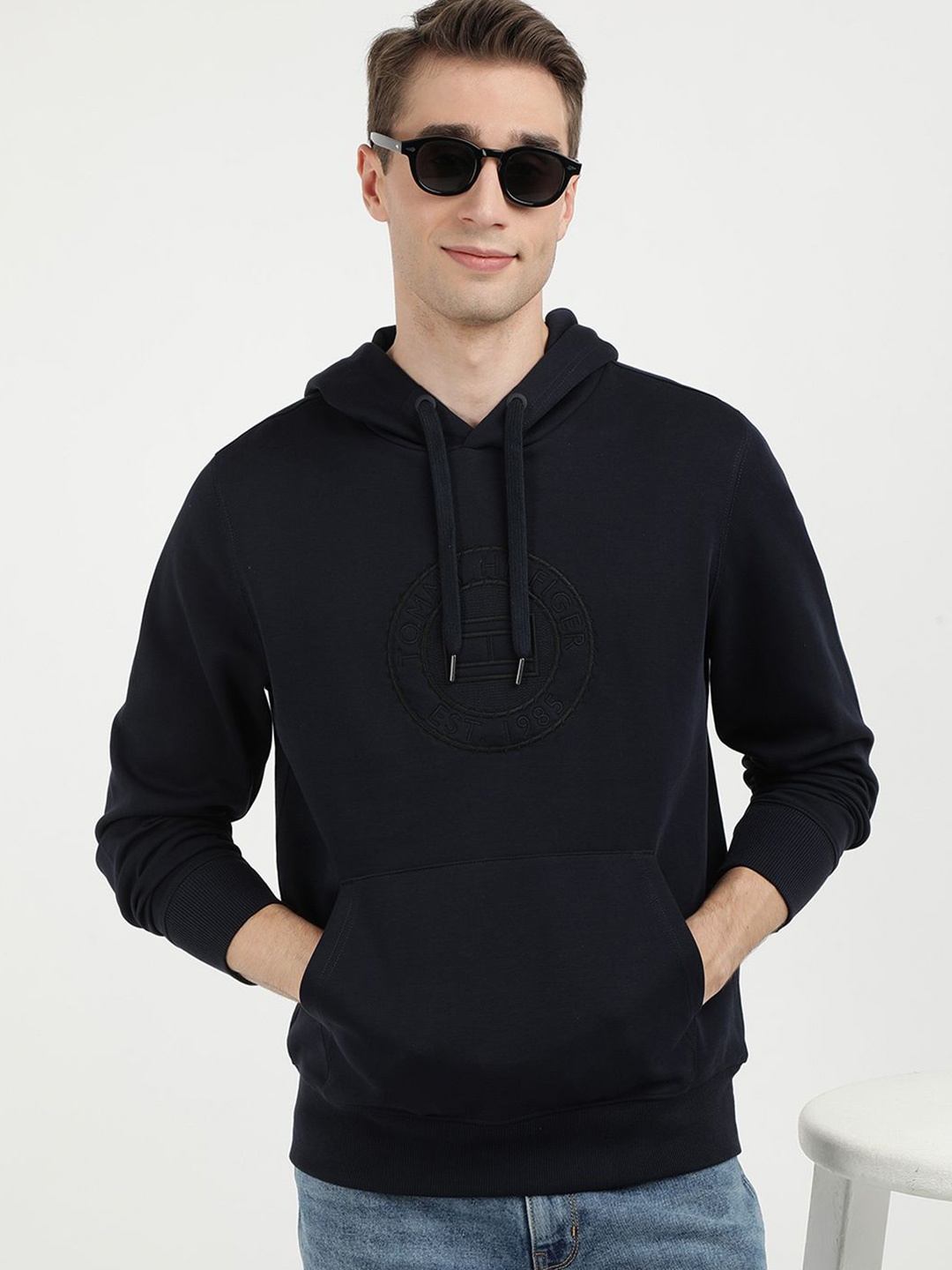 

Tommy Hilfiger Men Solid Knitted Sweatshirt, Blue