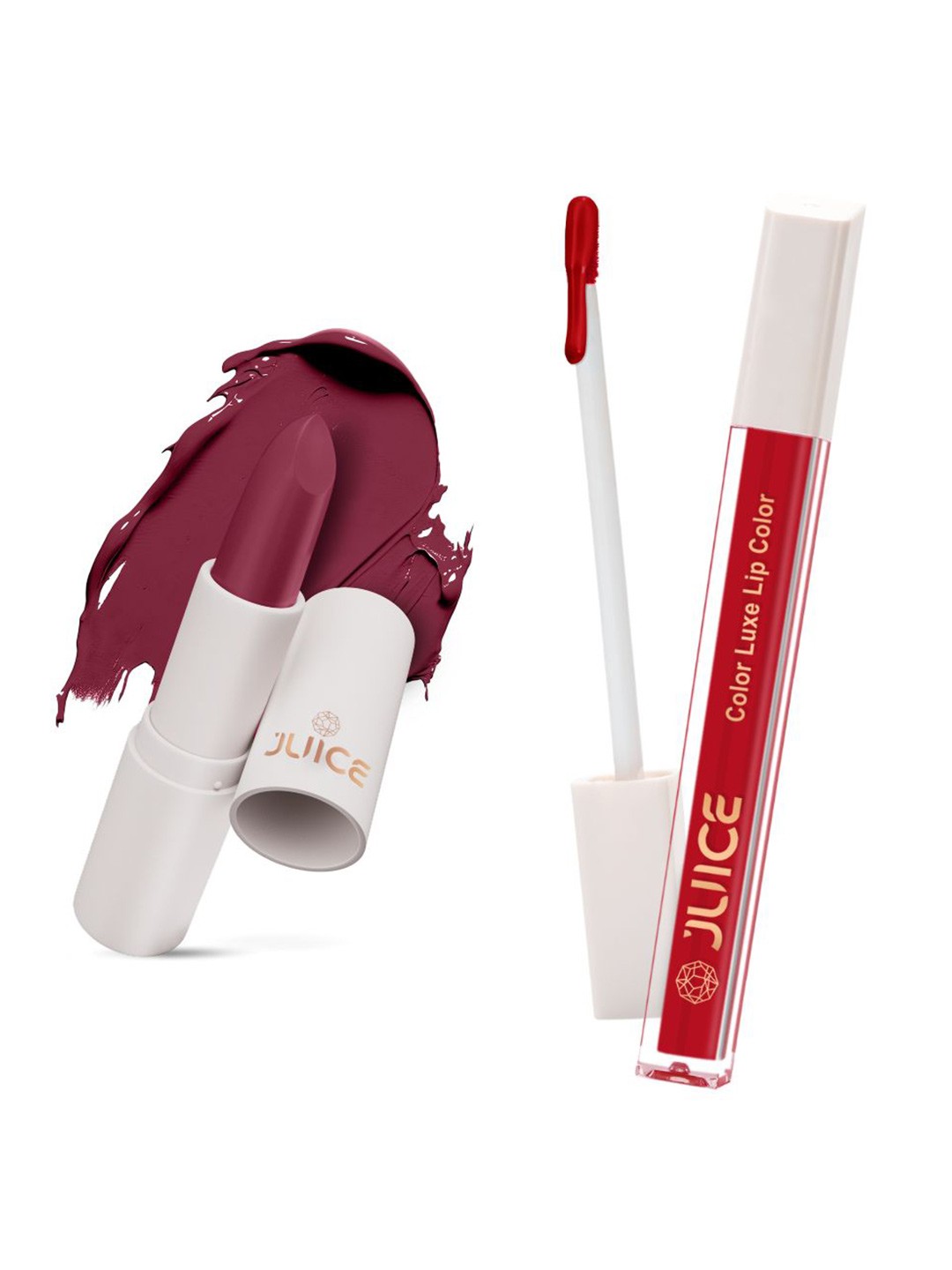

JUICE Set of Color Luxe Lip Color 2.5ml & Kiss Sensation Lipstick 4g - Shade M08 & M06, Pink