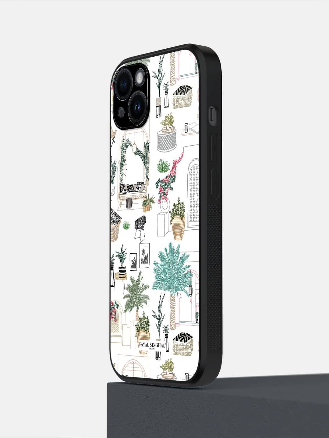 

macmerise Tropical Printed iPhone 14 Plus Back Case Mobile Accessories, White