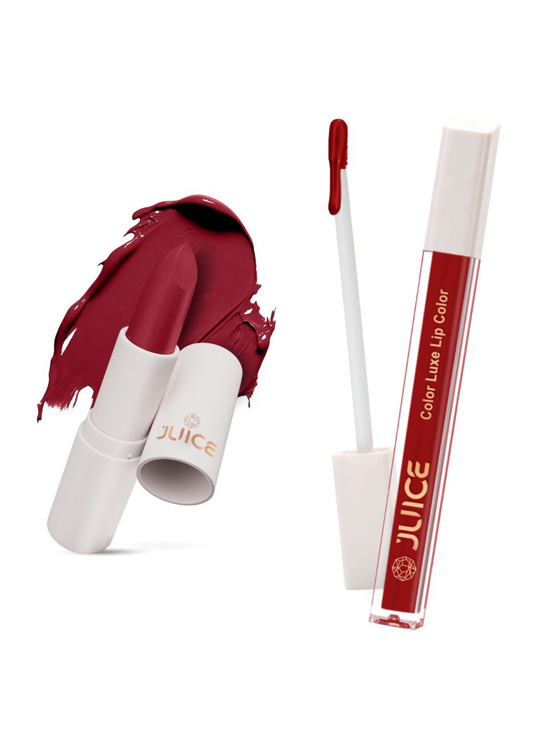 

JUICE Set of Color Luxe Lip Color 2.5ml & Kiss Sensation Lipstick 4g - Shade M01 & M09, Red