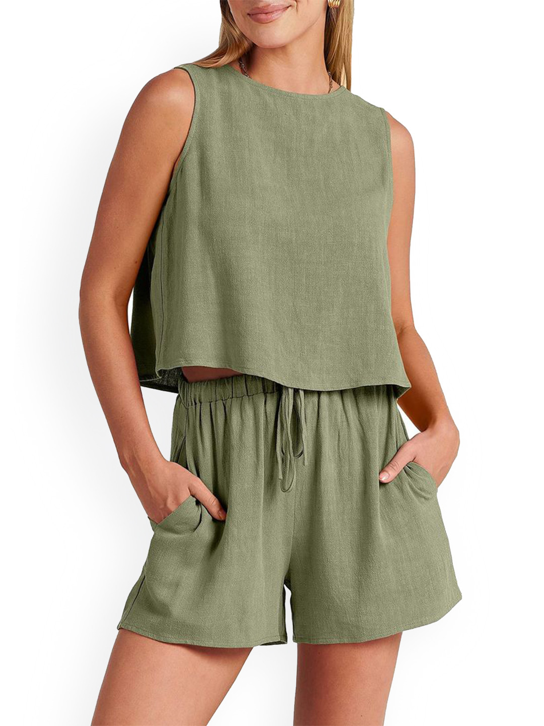 

StyleCast Cotton Boat Neck Crop Tops & Lounge Shorts Co-Ords, Multi