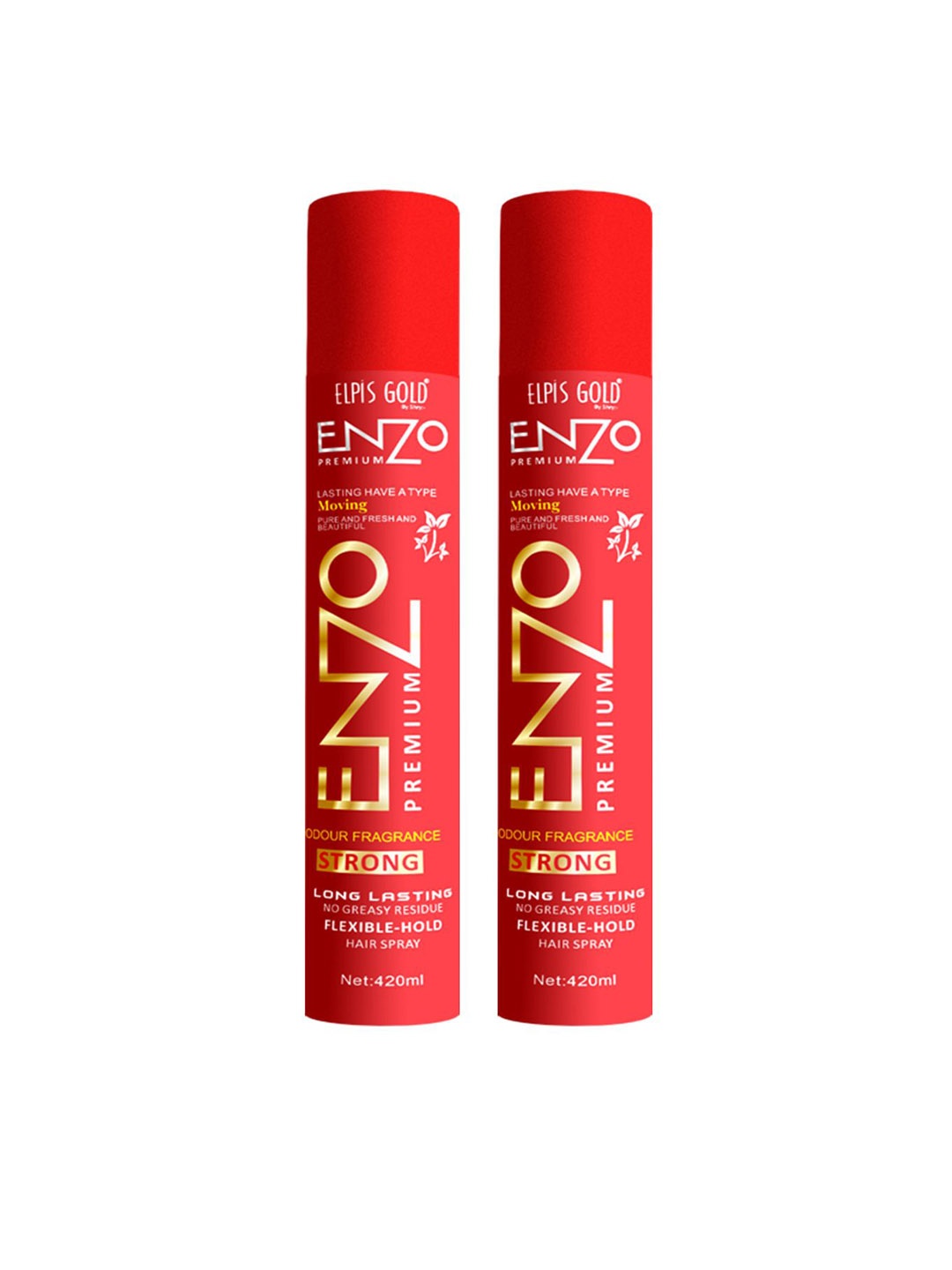 

ELPIS GOLD Enzo Premium Set Of 2 Hair Spray Curl Enhancing With Flexible Hold- 420ml Each, Transparent