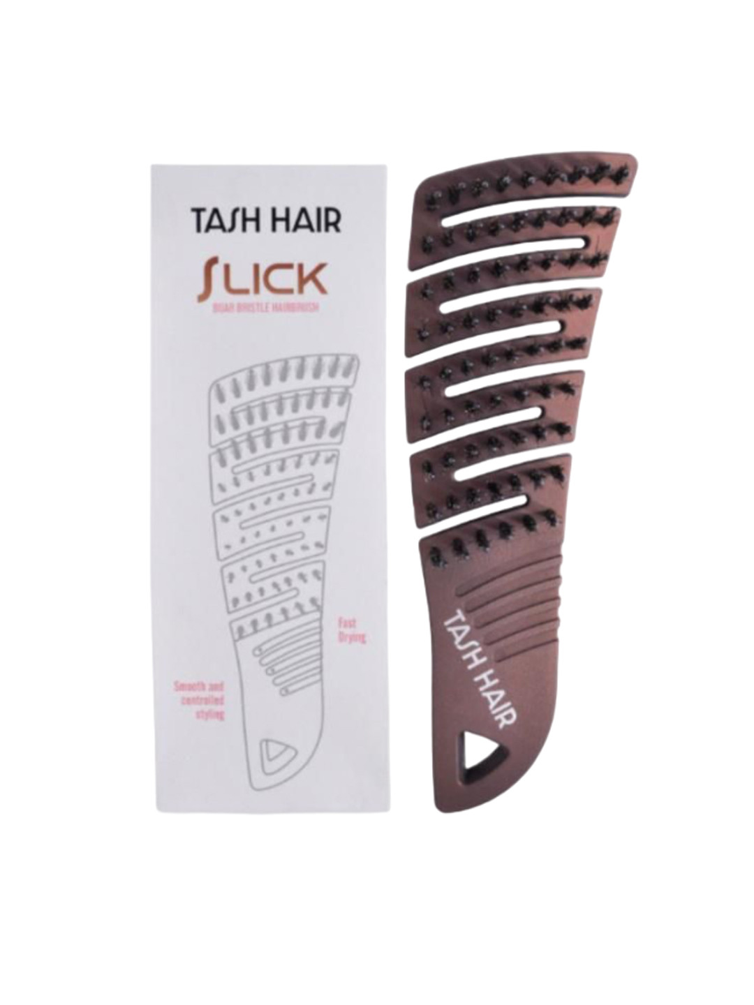 

TASH HAIR Slick Vented Design Boar Bristle Detangle Hair Brush, Copper