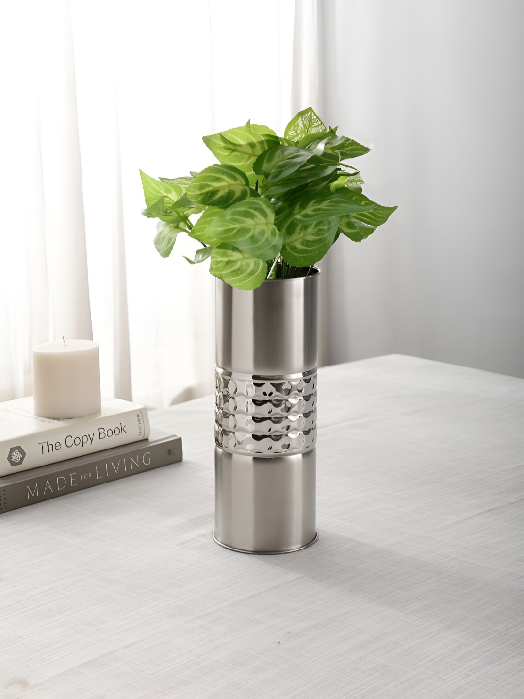 

Maison Modern Silver Toned Orbiting Dots Flower Vase