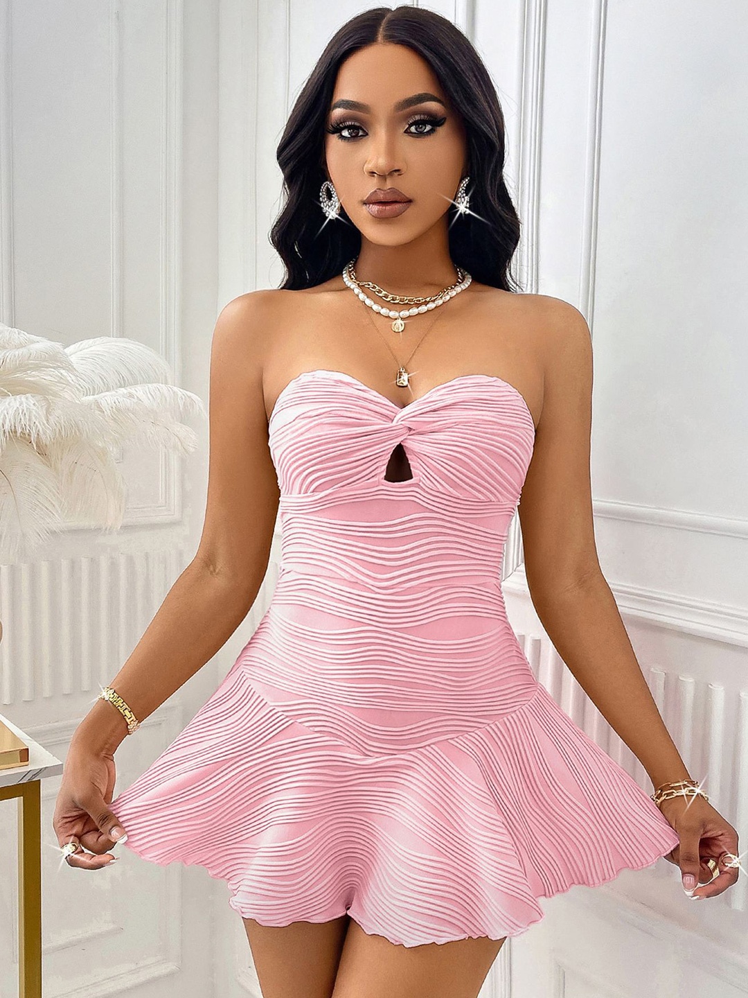 

StyleCast x Revolte Strapless Fit & Flare Mini Dress, Pink