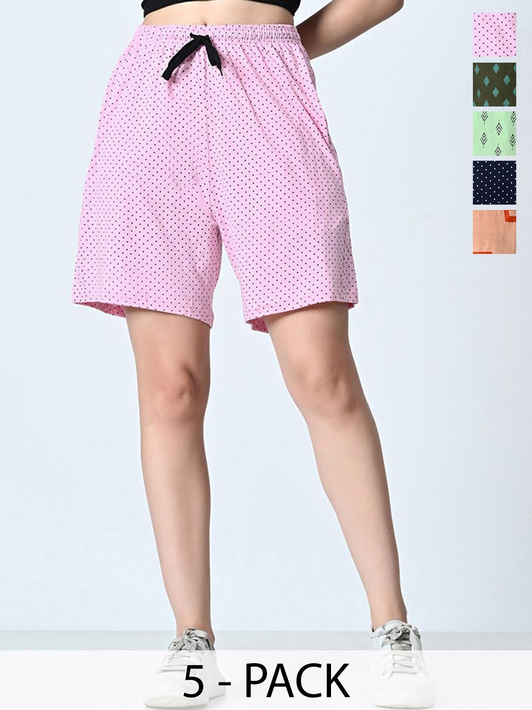 

BAESD Pack of 5 Women High-Rise Shorts, Pink