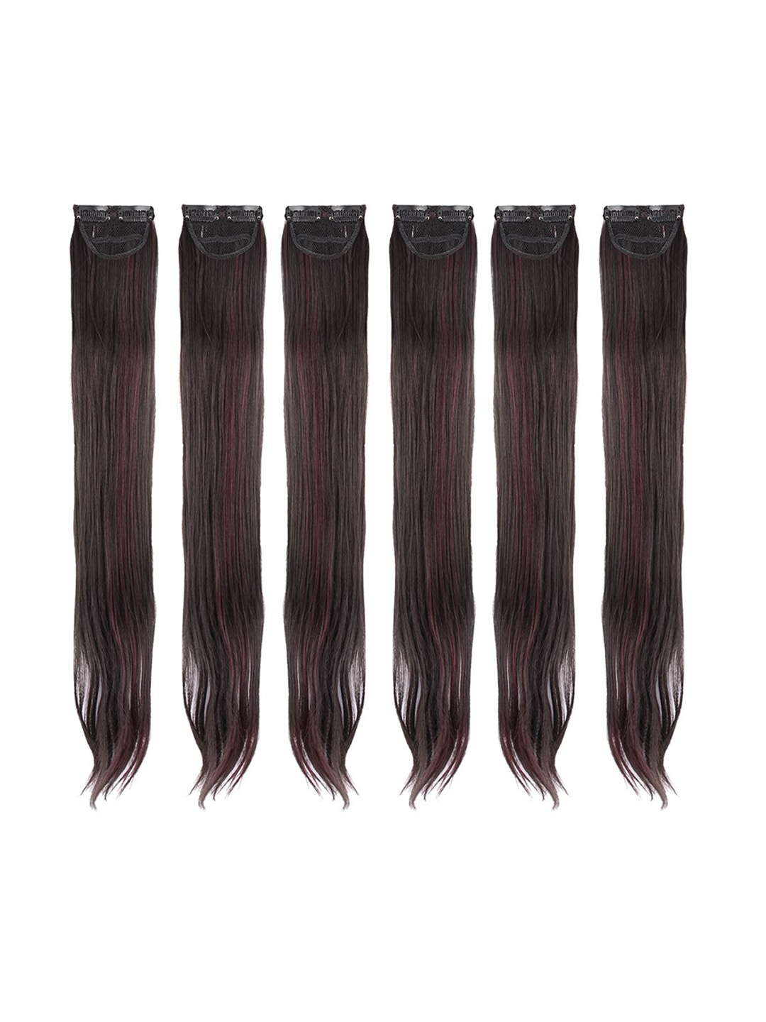 

Streak Street Set Of 6 Clip In Straight Hair Extension - 24 Inch Each - Burgundy