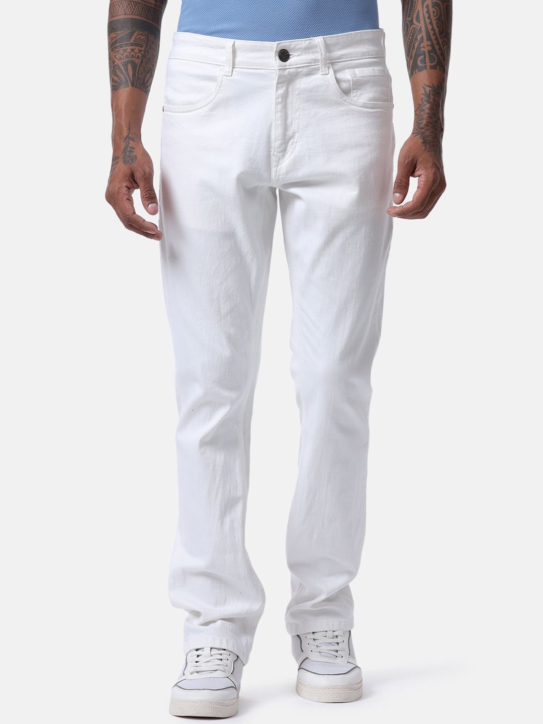 

WROGN Men Mid-Rise Comfort Straight Fit Jeans, White