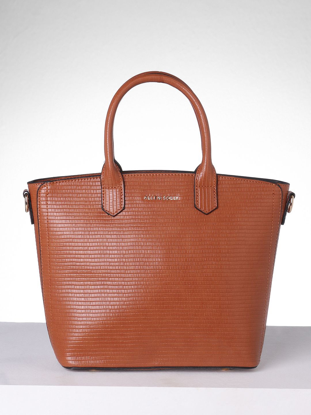 

Allen Solly Woman Textured Structured Handheld Bag, Brown
