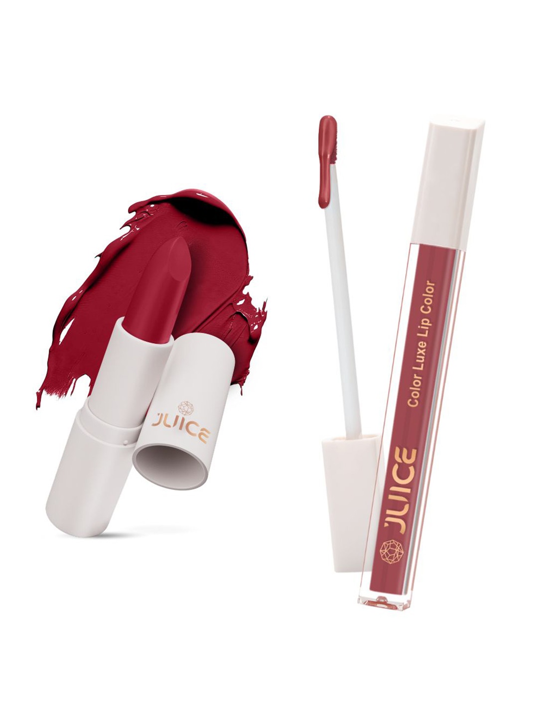 

JUICE Set of Color Luxe Lip Color 2.5ml & Kiss Sensation Lipstick 4g - Shade M02 & M16, Red