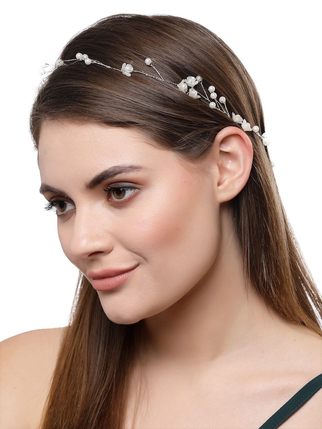 

VOGUE HAIR ACCESSORIES Women Beaded Tiara, Silver