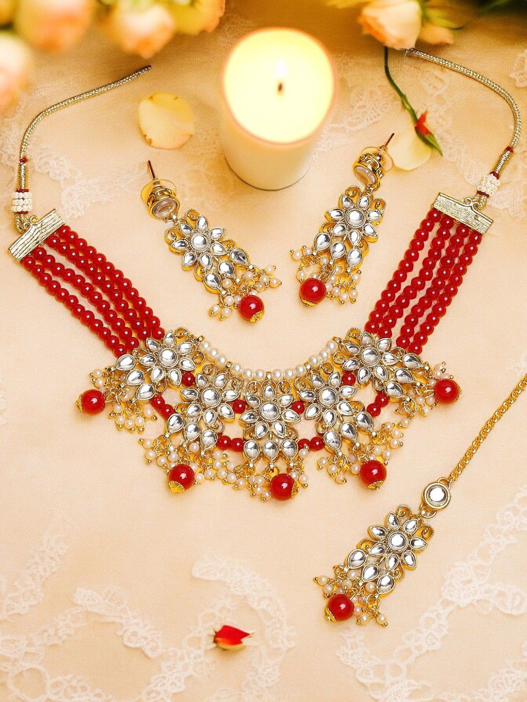 

Anouk Gold-Toned Kundan Studded Jewellery Set