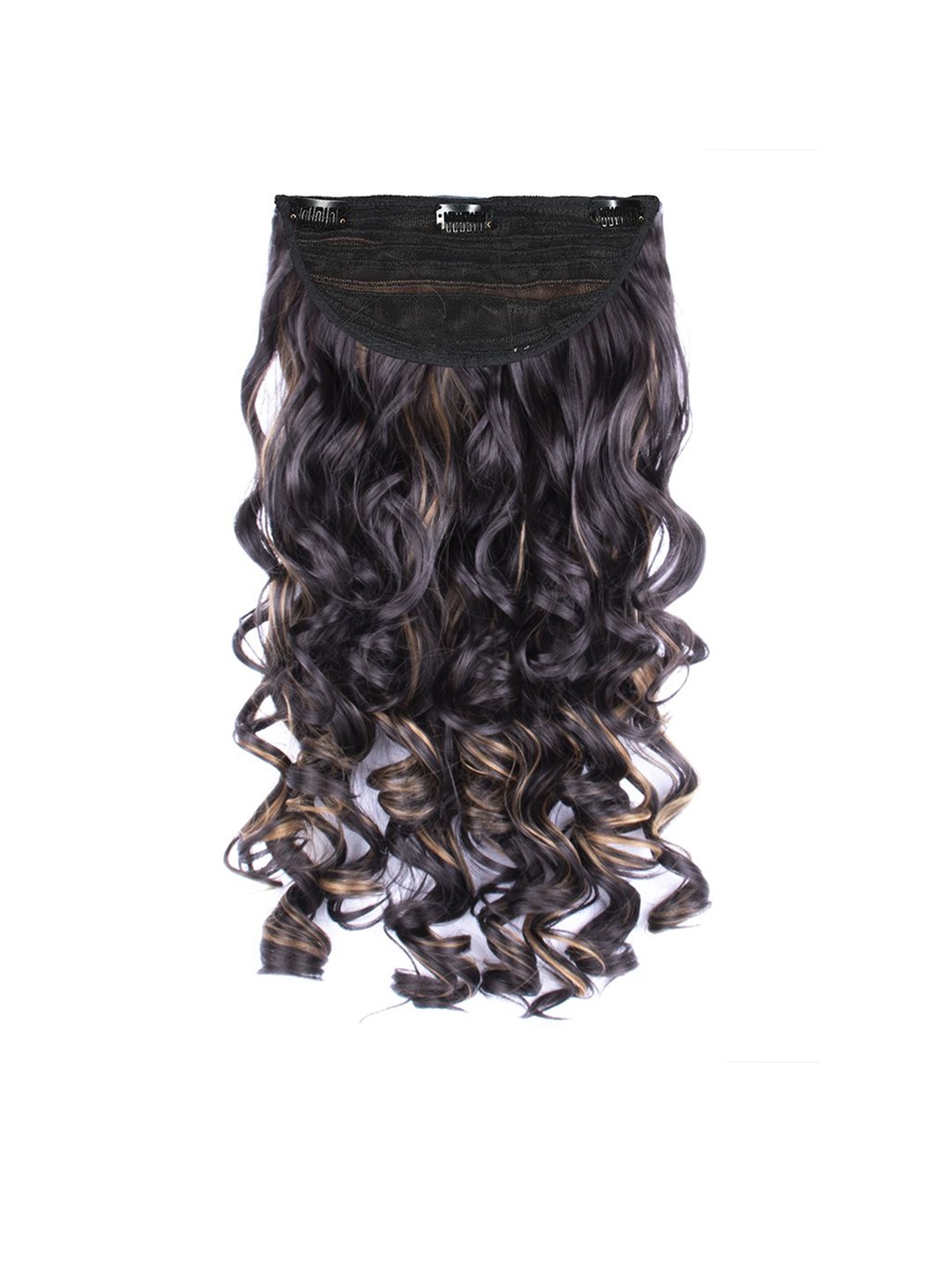 

Streak Street Clip In Curl Hair Extension - 24 Inch - Dark Brown With Golden Highlights, Gold