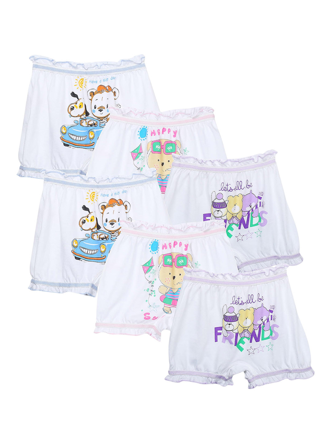 

Dowin Kids Pack Of 6 Assorted Bloomer Briefs DOWIN_015_6H_JOKER_BLOOMER_65