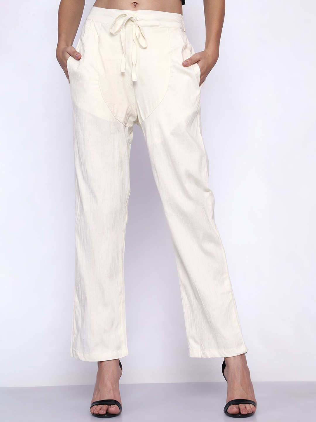 

Bhuja Women Mid-Rise Relaxed Trousers, White