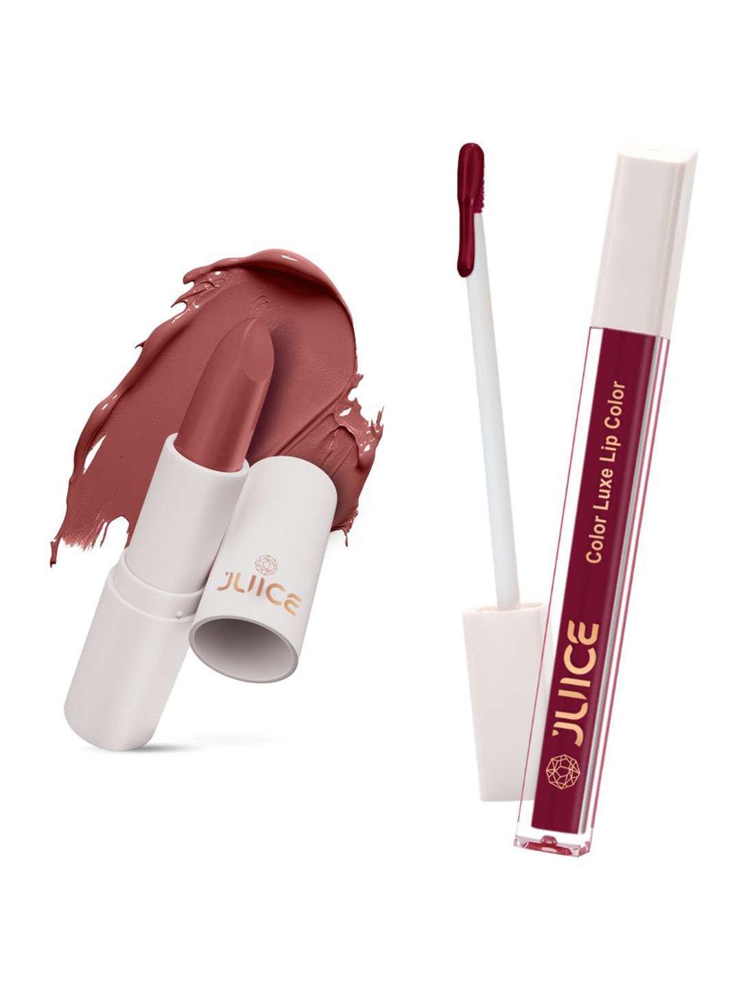 

JUICE Set of Color Luxe Lip Color 2.5ml & Kiss Sensation Lipstick 4g - Shade M21 & M15, Pink