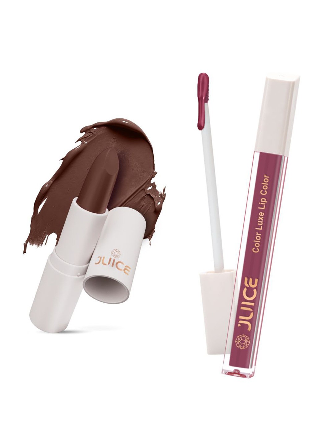 

JUICE Set of Color Luxe Lip Color 2.5ml & Kiss Sensation Lipstick 4g - Shade M17 & M17, Brown
