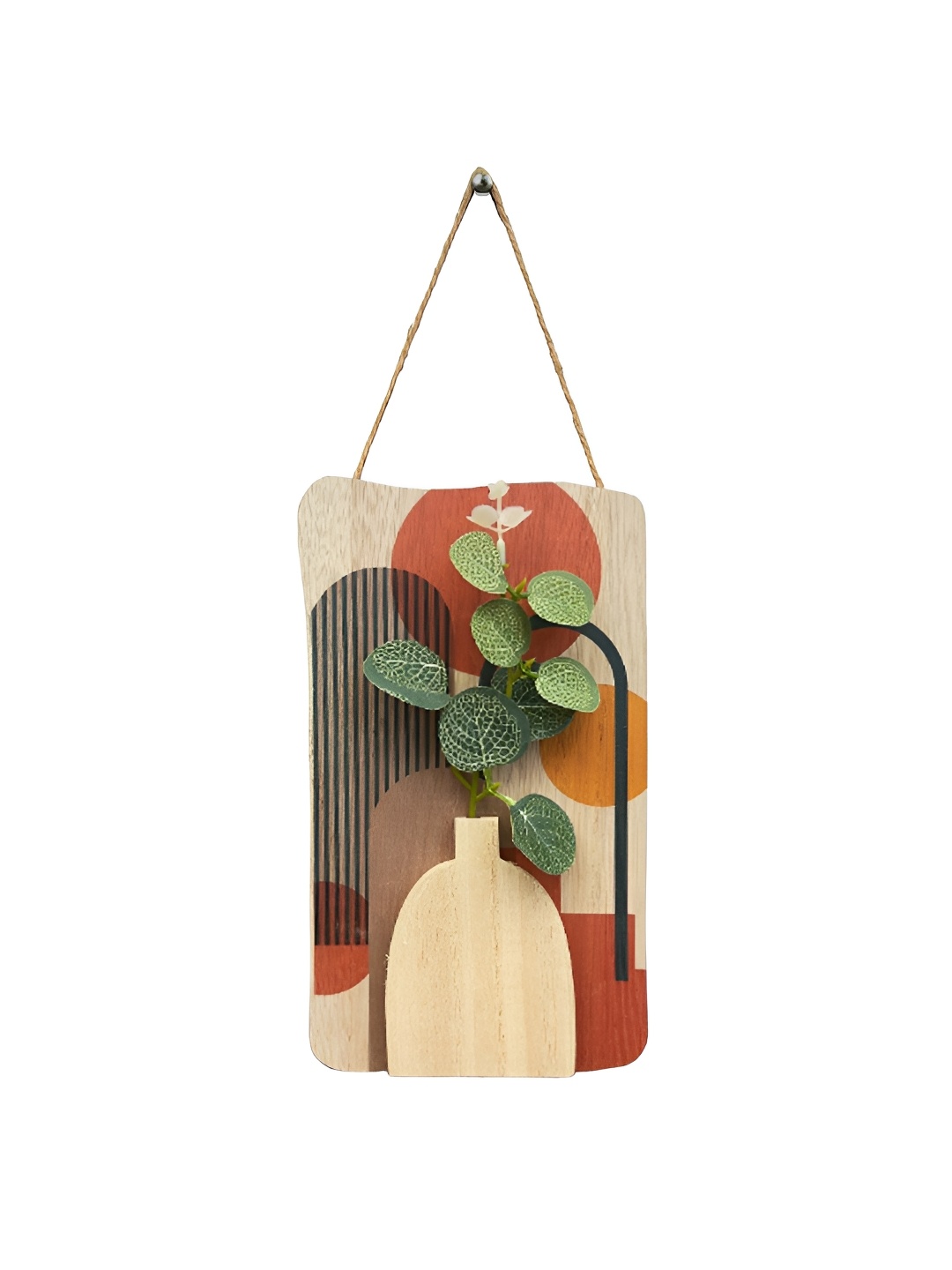 

Art Street Boho Art Orange & Cream Colored Textured Artificial Plant Wall Hangings