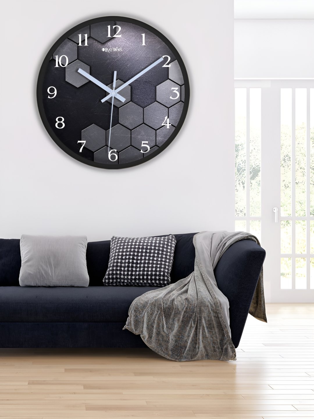 

OLIVE TREE Black & Purple Printed Analogue Contemporary Wall Clock