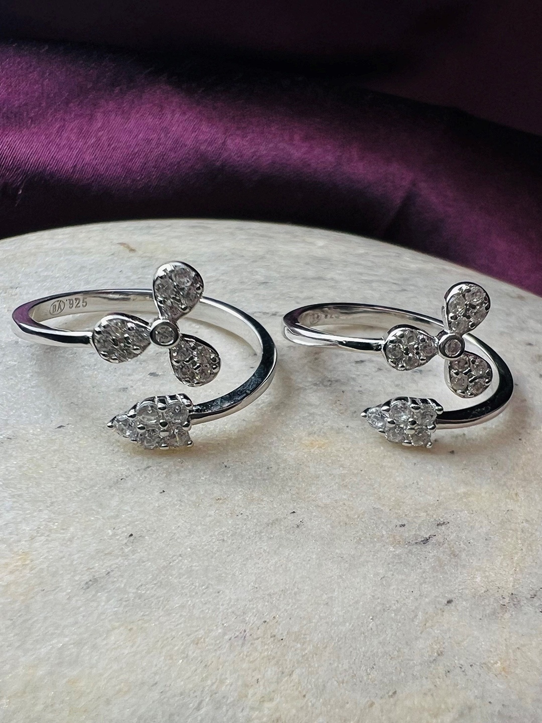 

Arte Jewels Sterling Silver Cubic Zirconia Toe Rings