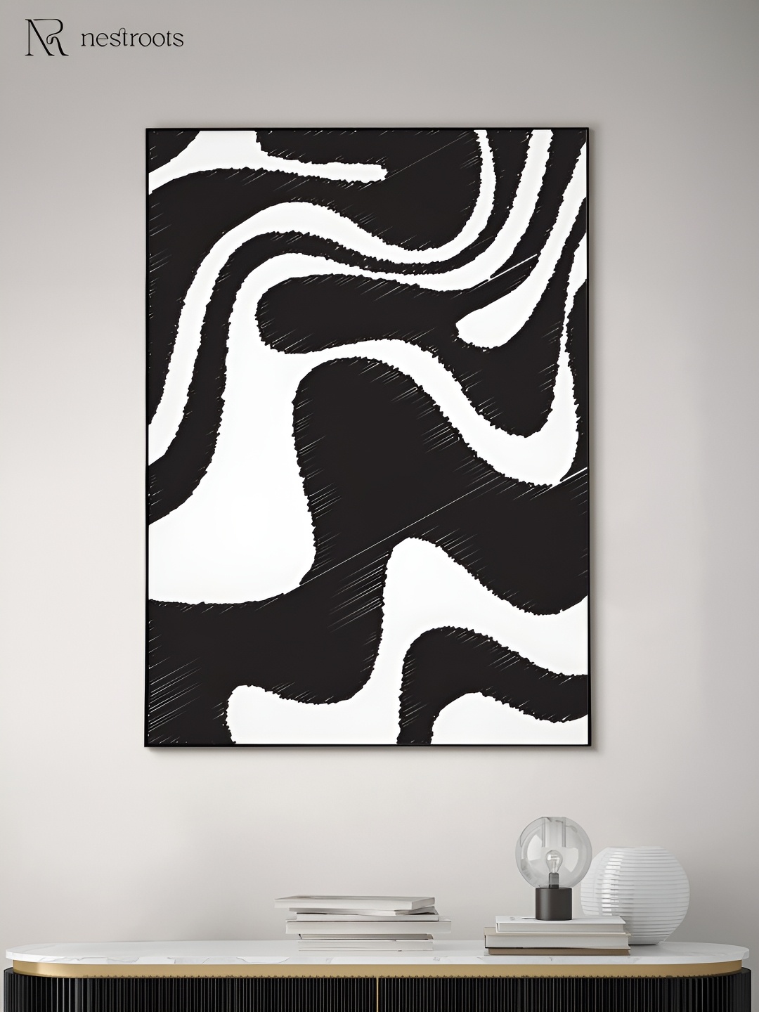 

nestroots Black & White Canvas A Storm Within the Silence Wall Paintings