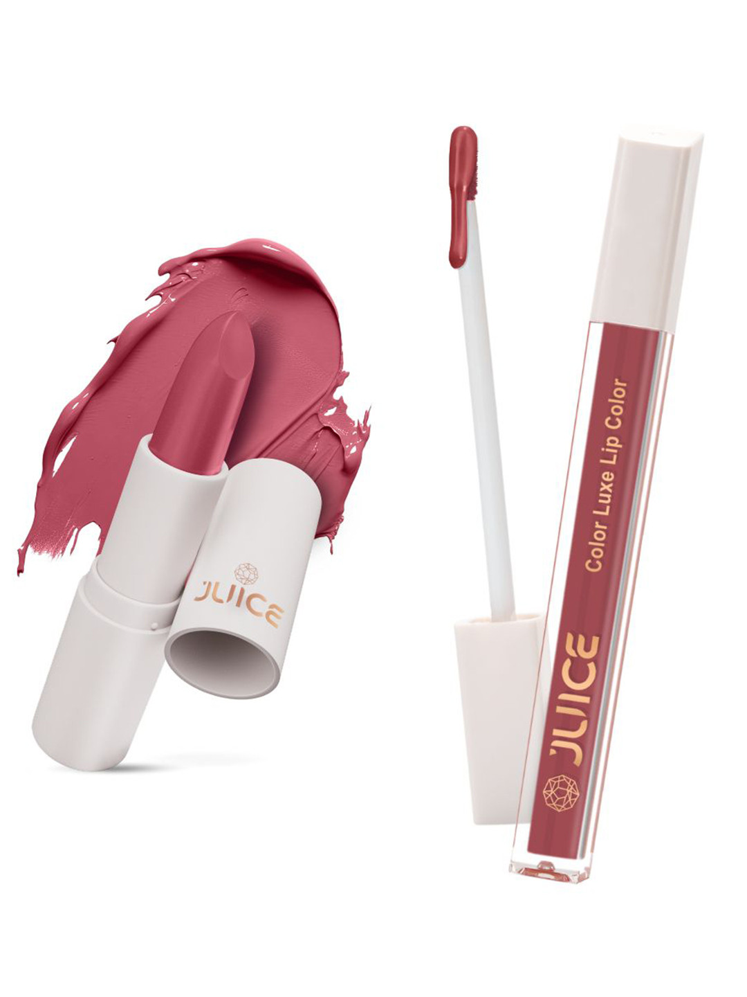 

JUICE Set of Color Luxe Lip Color 2.5ml & Kiss Sensation Lipstick 4g - Shade M12 & M16, Pink