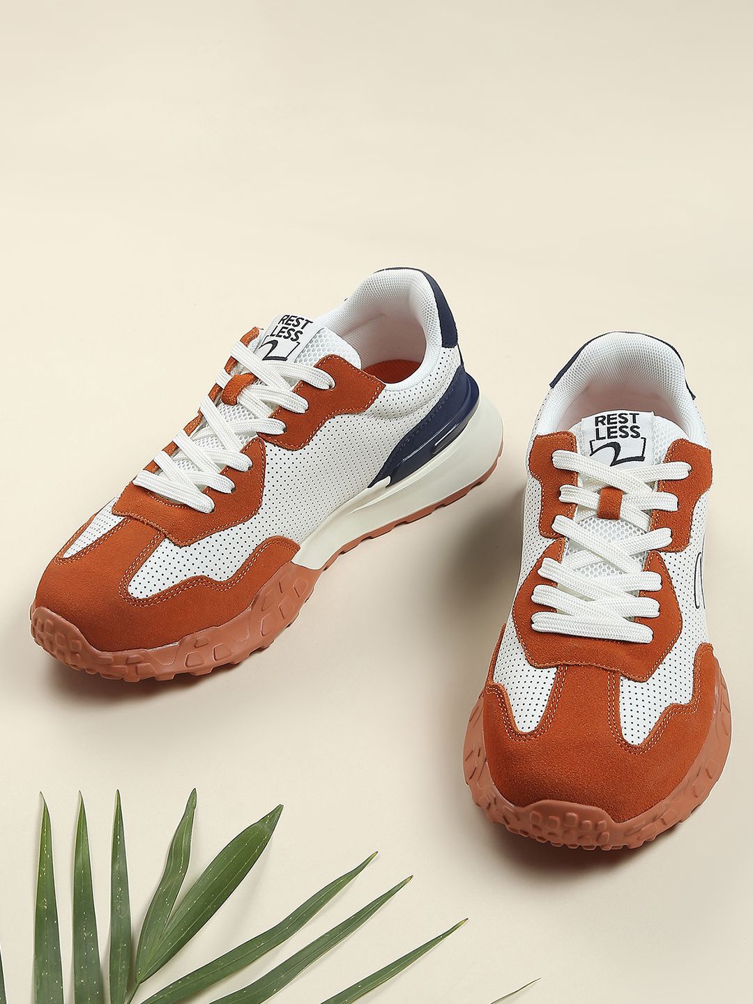 

SPYKAR Men Colourblocked PU Lace-Ups Sneakers, Orange