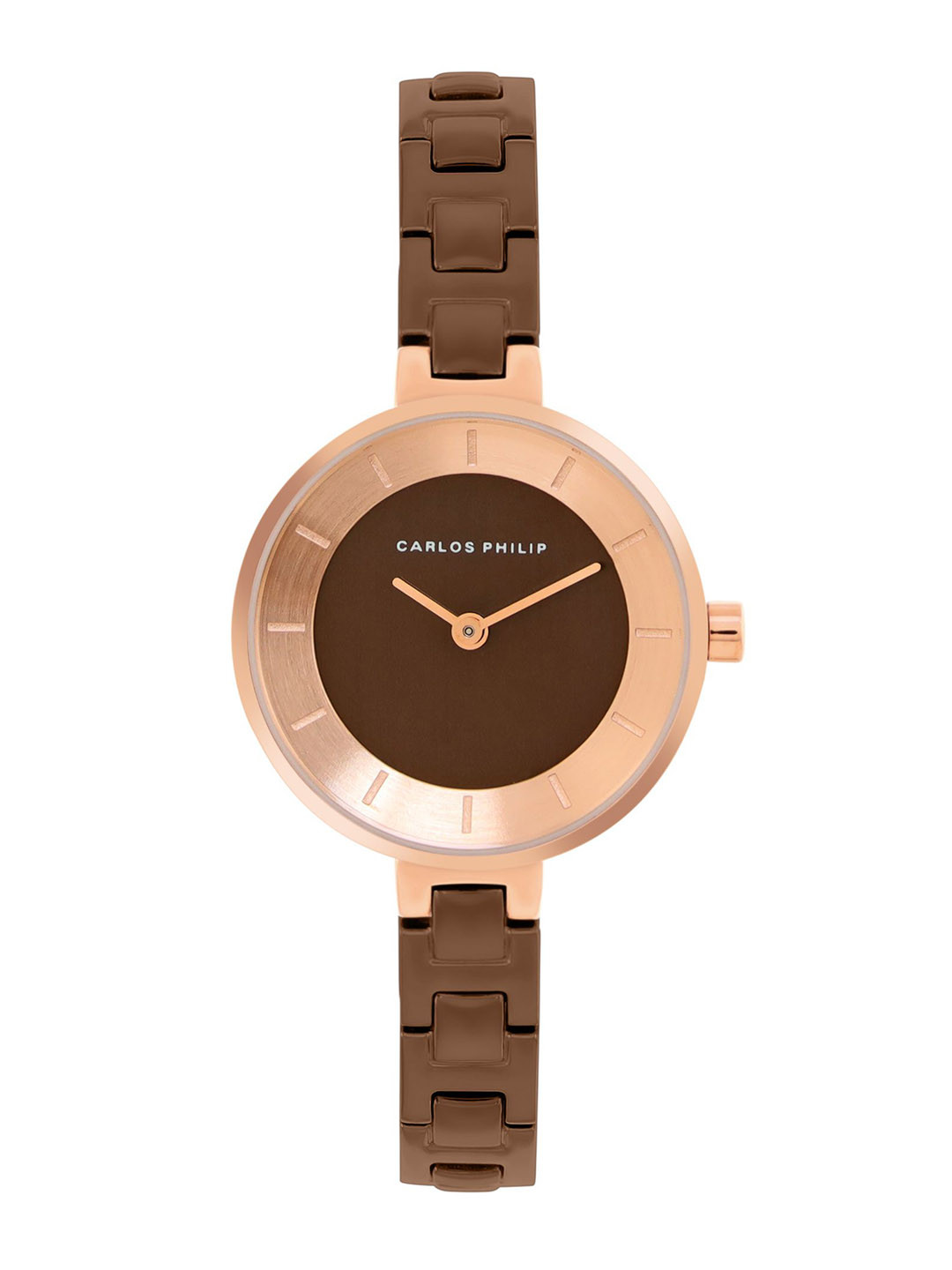 

CARLOS PHILIP Women Brass Bracelet Style Straps Analogue Watch Celestia, Brown