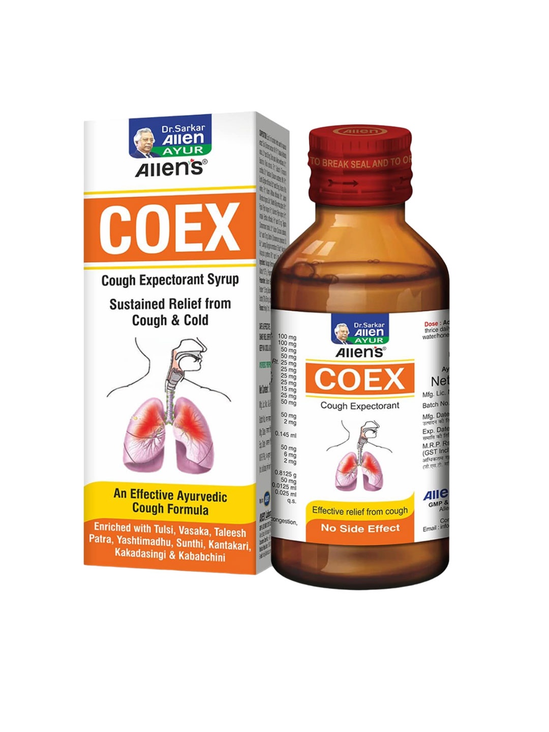 

ALLEN Coex Cough Expectorant Syrup-100ml, Brown