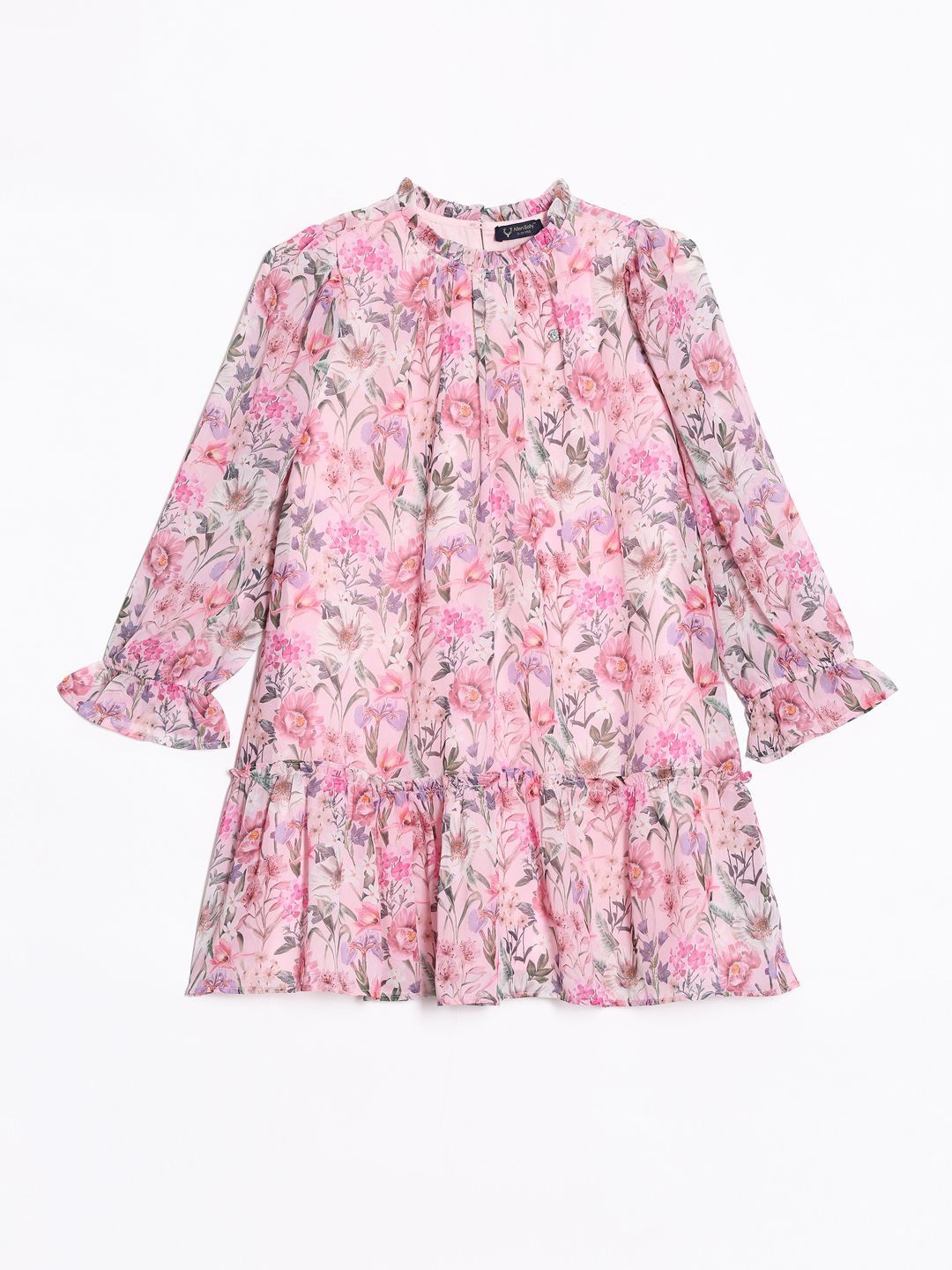 

Allen Solly Junior Girls Bell Sleeve Floral A-Line Dress, Pink